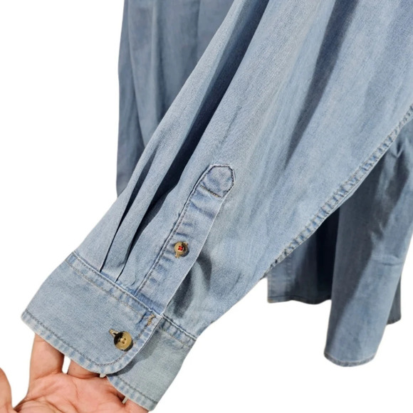 Wrangler Men's Flex For Comfort Denim Button Up Shirt - Picture 5 of 7